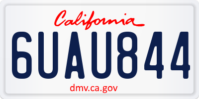 CA license plate 6UAU844