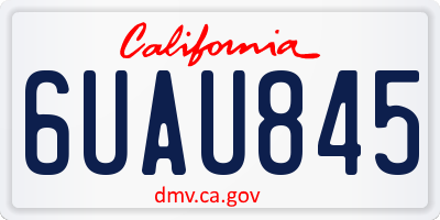 CA license plate 6UAU845
