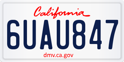 CA license plate 6UAU847