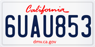 CA license plate 6UAU853