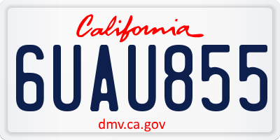 CA license plate 6UAU855