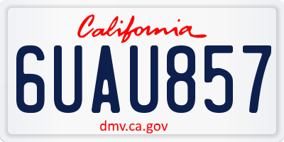 CA license plate 6UAU857