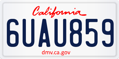 CA license plate 6UAU859