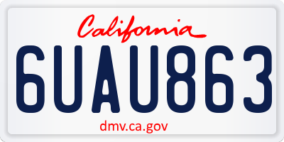 CA license plate 6UAU863