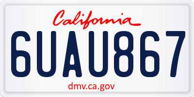 CA license plate 6UAU867