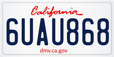 CA license plate 6UAU868