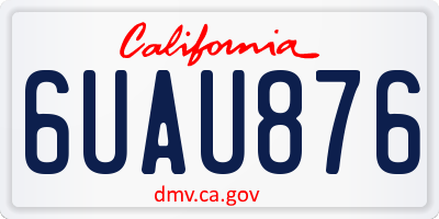 CA license plate 6UAU876