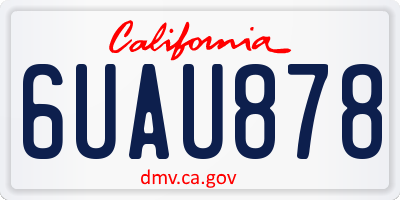 CA license plate 6UAU878