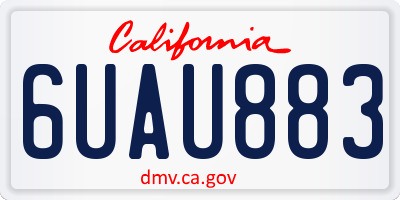CA license plate 6UAU883
