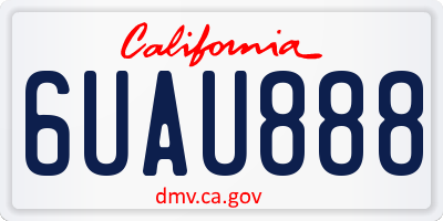 CA license plate 6UAU888