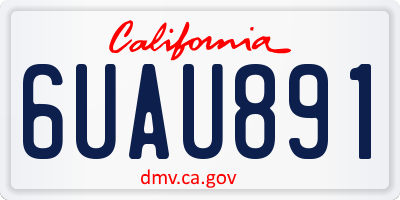 CA license plate 6UAU891