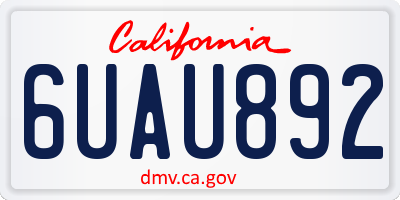 CA license plate 6UAU892