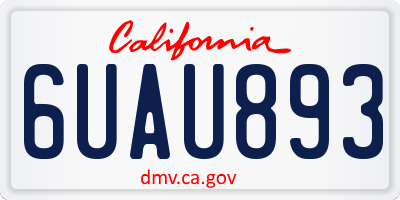 CA license plate 6UAU893