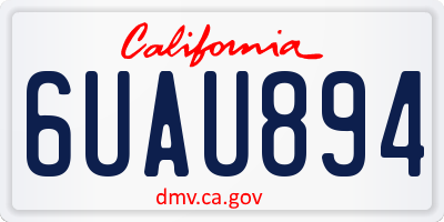 CA license plate 6UAU894