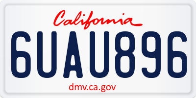 CA license plate 6UAU896