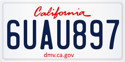 CA license plate 6UAU897