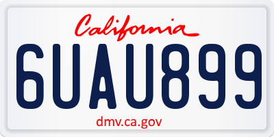 CA license plate 6UAU899