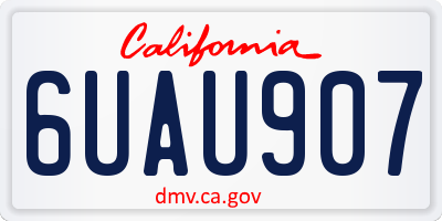 CA license plate 6UAU907