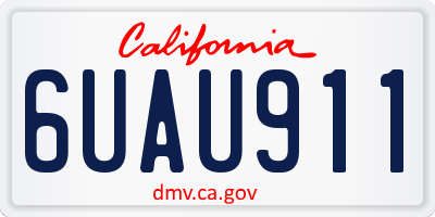 CA license plate 6UAU911