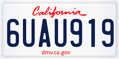CA license plate 6UAU919