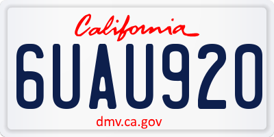 CA license plate 6UAU920