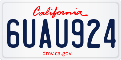 CA license plate 6UAU924