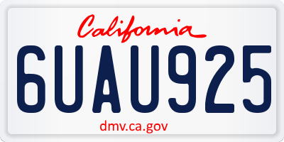 CA license plate 6UAU925