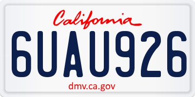 CA license plate 6UAU926