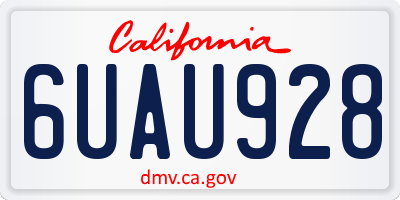 CA license plate 6UAU928