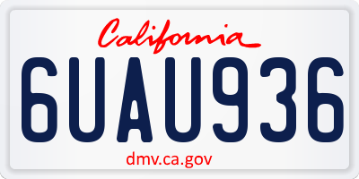 CA license plate 6UAU936