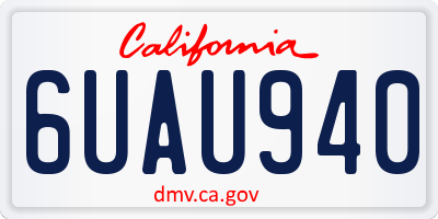 CA license plate 6UAU940