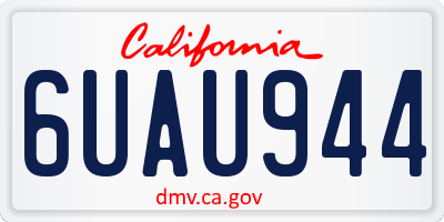 CA license plate 6UAU944