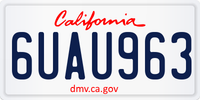 CA license plate 6UAU963