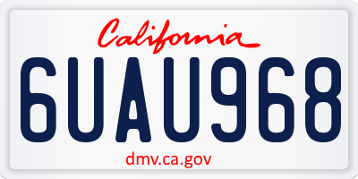 CA license plate 6UAU968