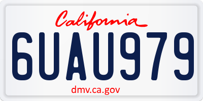 CA license plate 6UAU979