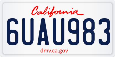 CA license plate 6UAU983
