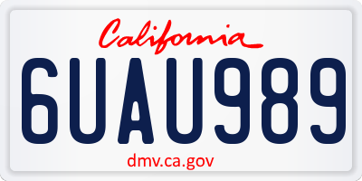 CA license plate 6UAU989