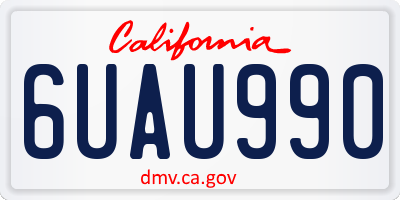 CA license plate 6UAU990