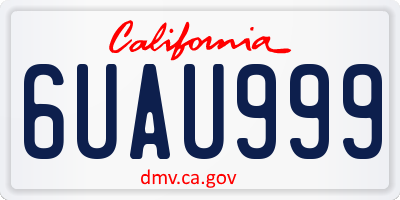 CA license plate 6UAU999