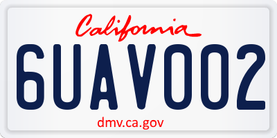 CA license plate 6UAV002