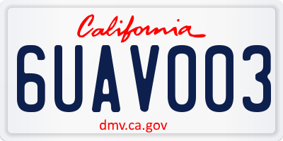 CA license plate 6UAV003