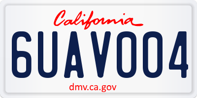 CA license plate 6UAV004