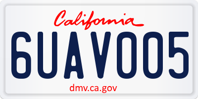 CA license plate 6UAV005