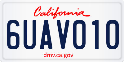 CA license plate 6UAV010