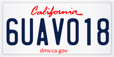 CA license plate 6UAV018