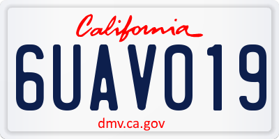CA license plate 6UAV019