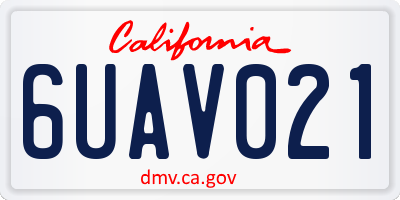 CA license plate 6UAV021