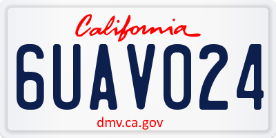 CA license plate 6UAV024