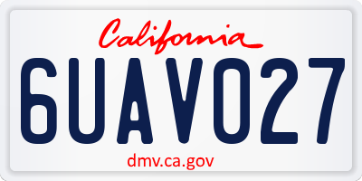CA license plate 6UAV027