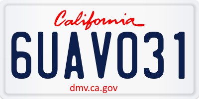 CA license plate 6UAV031